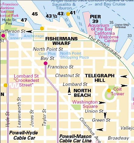 Map of Fisherman's Warf Area